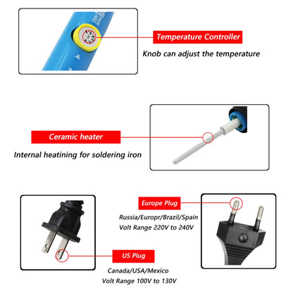 Electric Soldering Iron For Soldering 220V Adjustable Temperature Internally Heated Mini Portable Welding Repair Tools