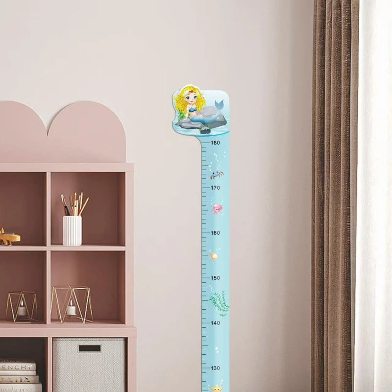 Cute Cartoon Height Sticker Unicorn Dinosaur Giraffe Wall Height Measuring Ruler Stickers For Kids Room Kindergarten Decor
