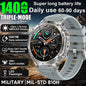 2026 Nowy Wojskowy CZOŁG Smartwatch Połączenia Bluetooth Wodoodporność 10ATM Bateria 1400mAh Monitorowanie Tętna Zegarek Sportowy Outdoor Męski