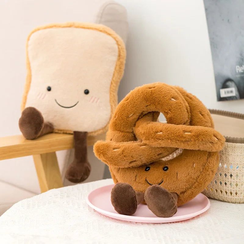 Cute Cartoon Bread Pancake Doll Soft Plush Toys Kawaii Sofa Home Decor Doll Exquisite Collectibles Surprise Fun Birthday Gift