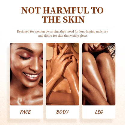 GOIPLE Body Shimmering Oil Long Lasting Moisturizing Gold Bronze Contour Brightener Non-sticky Liquid Body Glitter Care Products