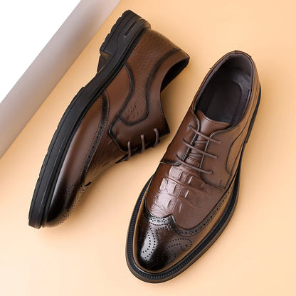 Summer New Leather Shoes Men's Business Hollow Holes Soft Bottom Men's Sandals Formal Wear Breathable Office Dress Shoes for Men