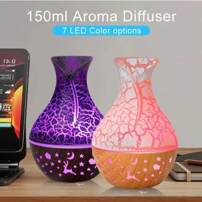Wood Grain Humidifier 300ml USB Aroma Diffuser Atomizer USB Household Humidifier Hydrating Instrument Desktop Humidifier