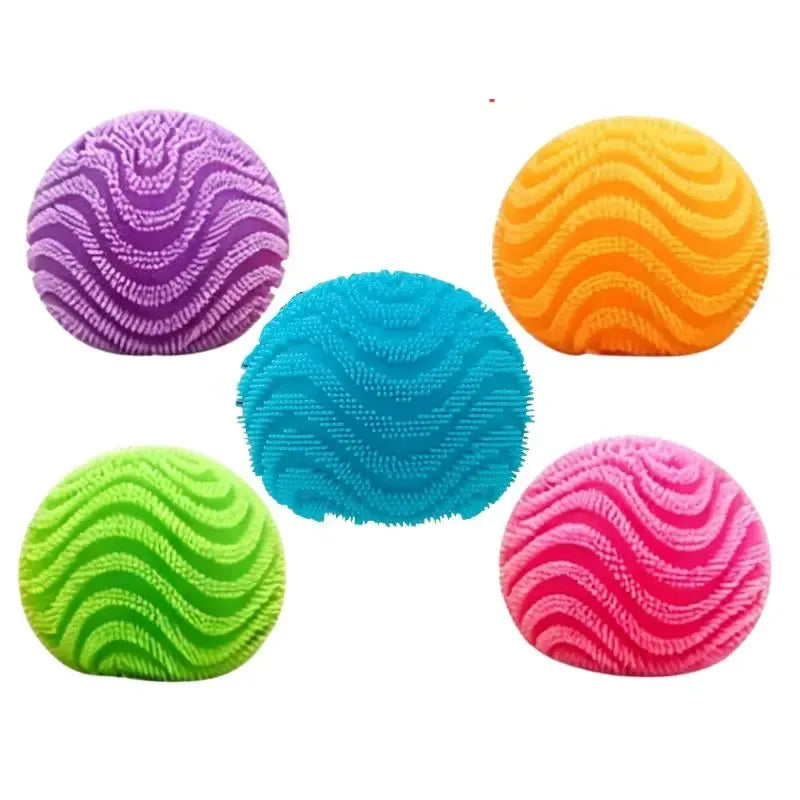 Nee Doh Fuzz Ball Wonder Waves Sensory Squeeze Toy Squishy Toy Textured Stress Relief Fidget Ball for Adults Kids
