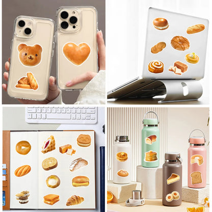 10/25/50pcs Bread Cakes Stickers Foods for DIY Party Decor Stationery Suitcase Water Bottle Phone Laptop Suitcase Scrapbooking