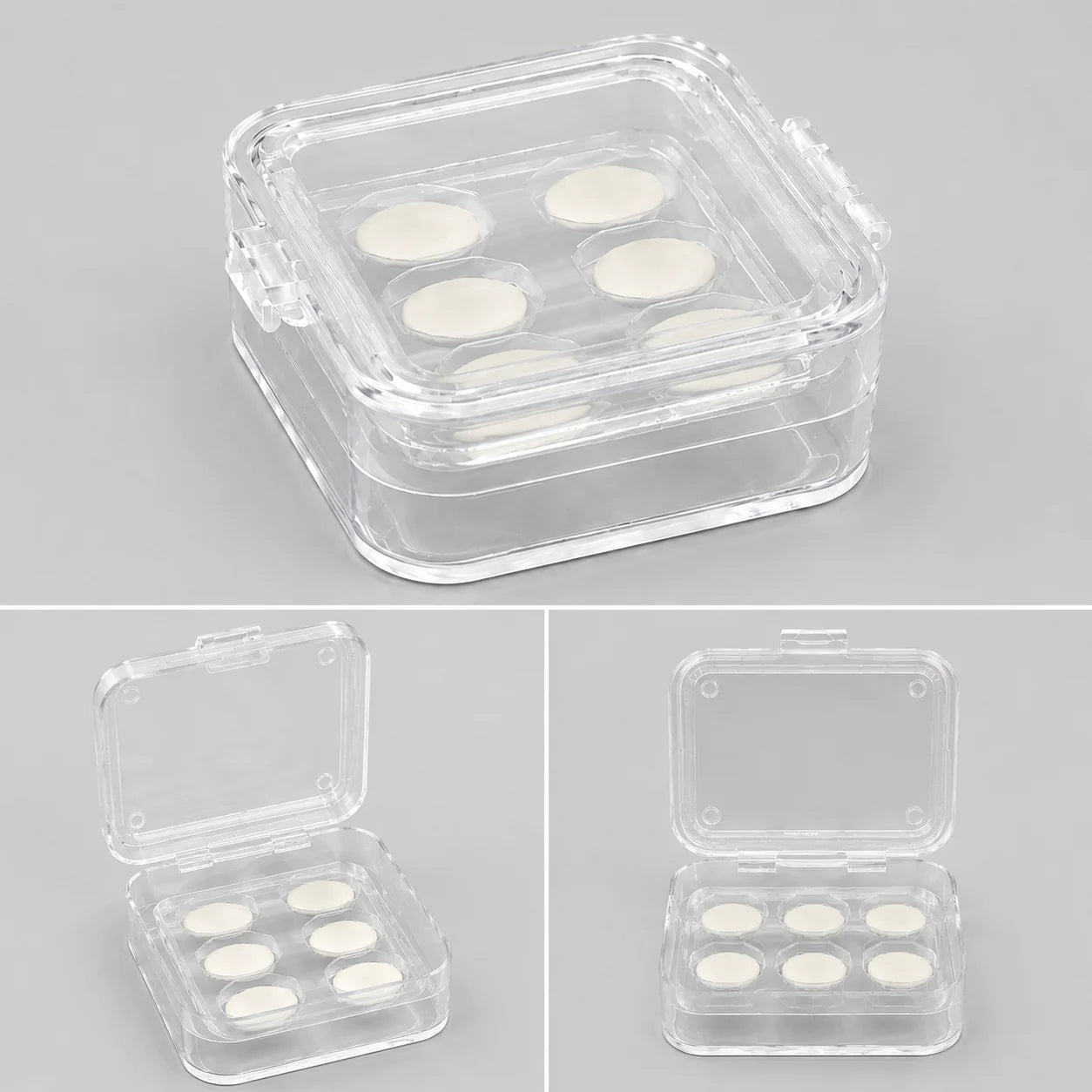 Dental Veneer Membrane Box with Film Transparent Denture Storage Box with 6/16 Hole for Small Crown Dentistry Materials Tools