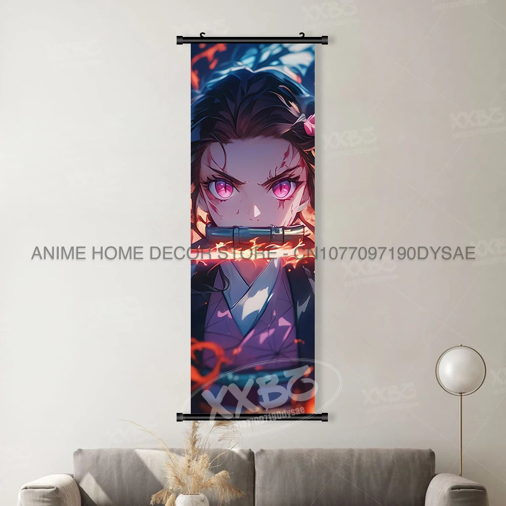 Anime Demon Slayer: Kimetsu No Yaiba Figures Poster Canvas Print Hanging Painting Wall Art Scrolls Picture Home Decoration Mural
