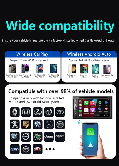 2026 4in1 New Upgrade Carplay Adapter Wireless Android Auto Mirror Link Smart MiNi AI Box USB Plug and Play Auto Connect WiFi