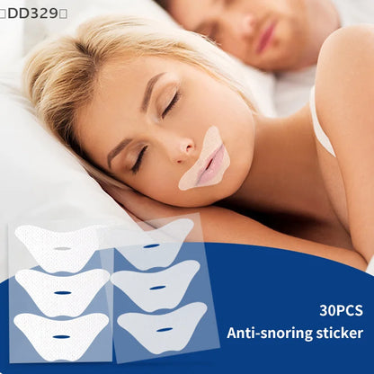 〔DD329〕30Pcs Anti Snoring Sleep Strips Sticker Gentle Less Mouth Seal Tape Stop Snore Mouth Correction Sticker Tape