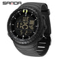 SANDA New 6256 Men's Electronic Watch Large Dial Outdoor Waterproof Sports Watch Night Light Alarm Clock Multi functional Watch