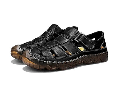 Large Size Summer New Men's Beach Sandals Outdoor Casual Leather Bag Head Wear-resistant Breathable Men's Shoes
