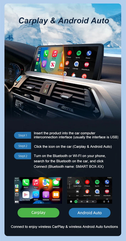 2in1 Wireless CarPlay Dongle Wireless Android Auto Adapter AI Smart Box For Car With Wired CarPlay Car Intelligent Systems