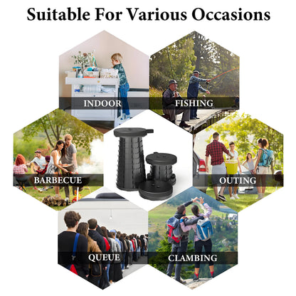 Portable Folding Stool Capacity Compact Camping Seat | Lightweight for Fishing Hiking Outdoor Events Subway Bus CommutingChaises