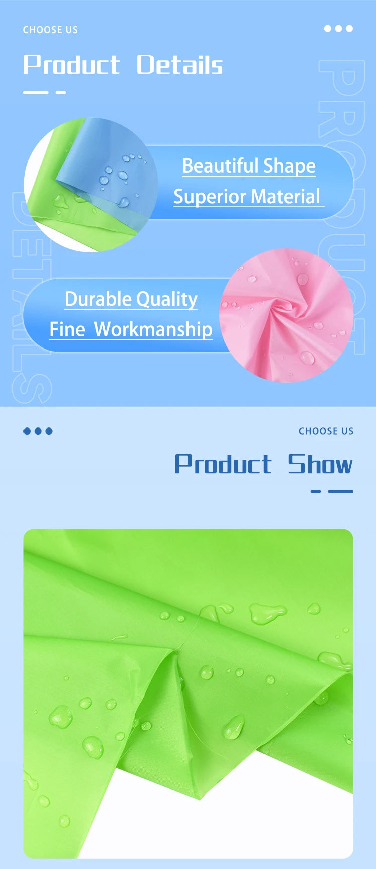100/200/300/500x150cm 190T Colorful Water Repellent Fabric for Umbrella Raincoat Kite Tent DIY Sewing Craft Material Supplies