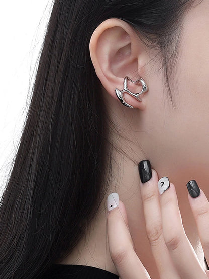 Abstract Sculptural Ear Cuff in Polished Stainless Steel