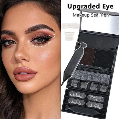 Waterproof 3 in1 Eyeliner Eyes Makeup Stamp Portable Lasting Smudge-Proof Stamp Ultra-Fine Natural Lower Eyelashes Makeup Tools