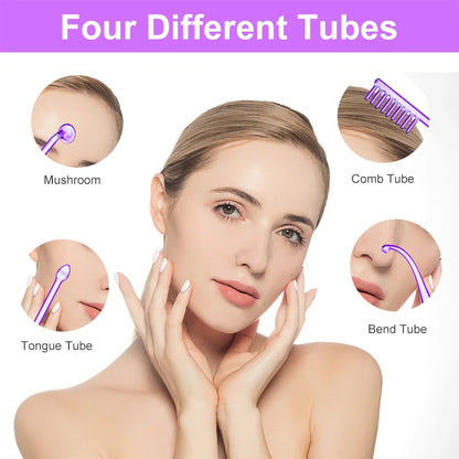 Replace HF Wand Spiral Electrode Glass Tube Argon Violet Ray Neon Acne Skin Care Face Body Massage