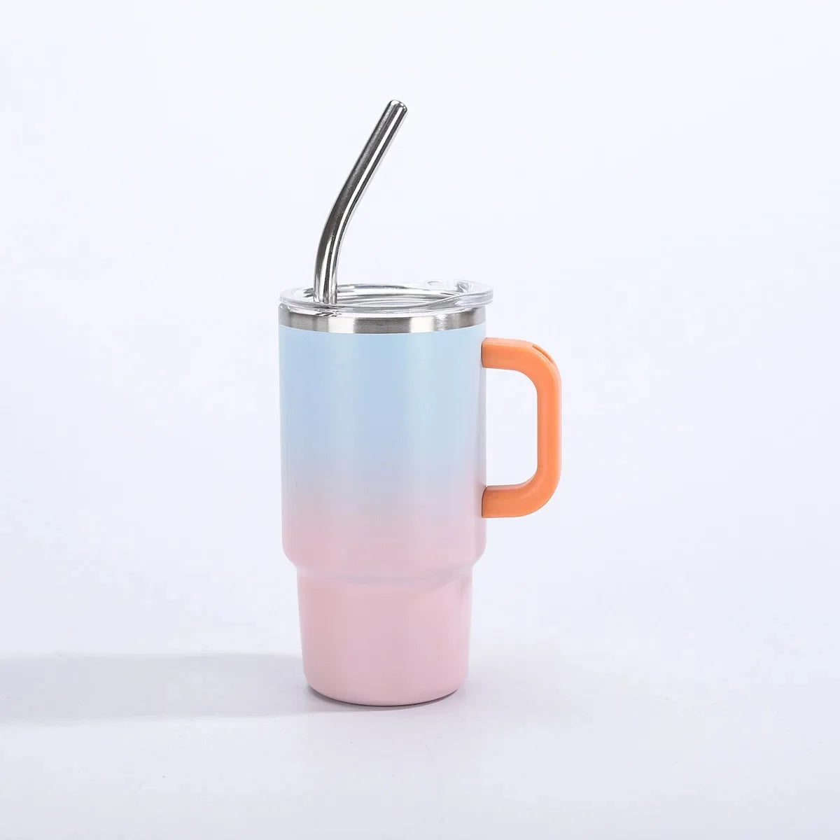 Portable Mini Handle Gradient Color 4oz Car Stainless Steel Insulated Thermos Cold Beverage Camping Outdoor Living Home Goods