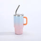 Portable Mini Handle Gradient Color 4oz Car Stainless Steel Insulated Thermos Cold Beverage Camping Outdoor Living Home Goods