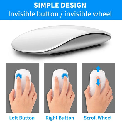 Lenovo Wireless Bluetooth Magic Computer Mouse Rechargeable Touch Slim Ergonomic Dual-Mode Silent PC Mice For Apple Macbook Air