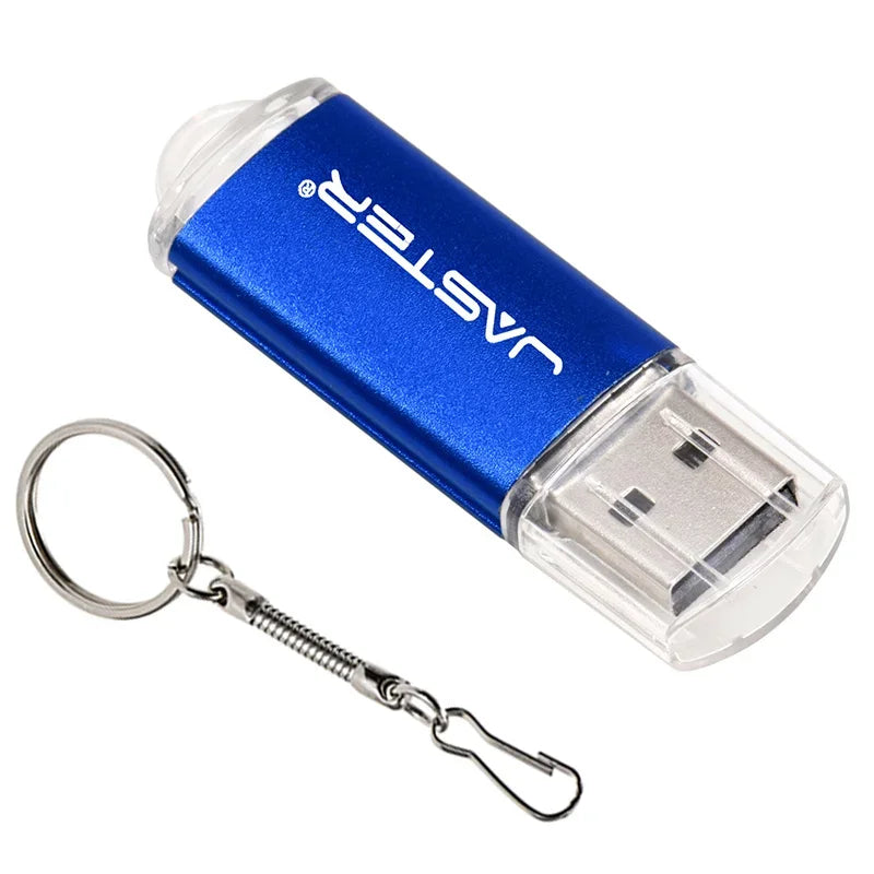 JASTER Free Key Chain USB Flash Drive 128GB Black Pen Drive 64GB Blue Memory Stick 32GB Creative Gift Pendrive 16GB Red U Disk