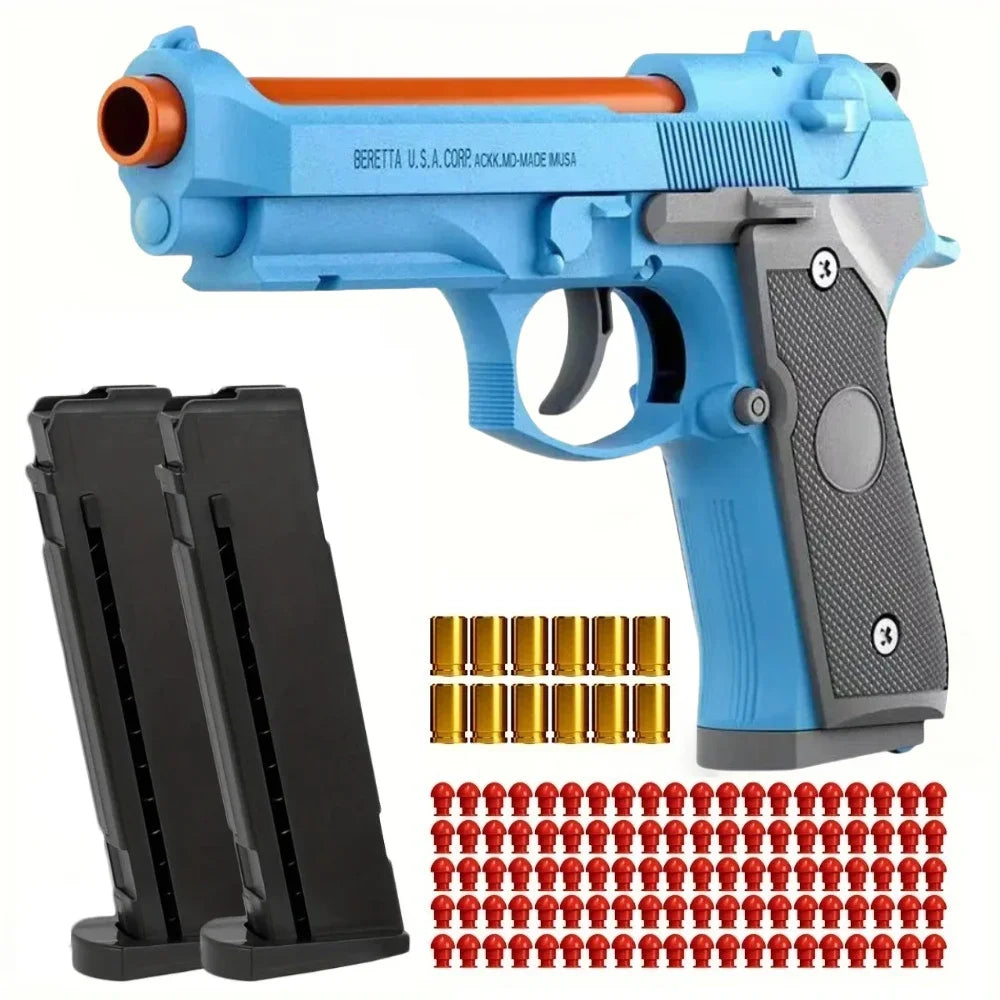 SIG17 Shell Throwing Toy Gun Continuous Firing Blowback Soft Bullet Pistol Model Empty Hanging Children's Toy Boys Gift