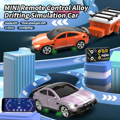 New 1:64 Rc Car Mini 2.4Ghz City Road Handle High Speed Alloy All Terrain Remote Control Car Dual Control Children's Toys Gifts