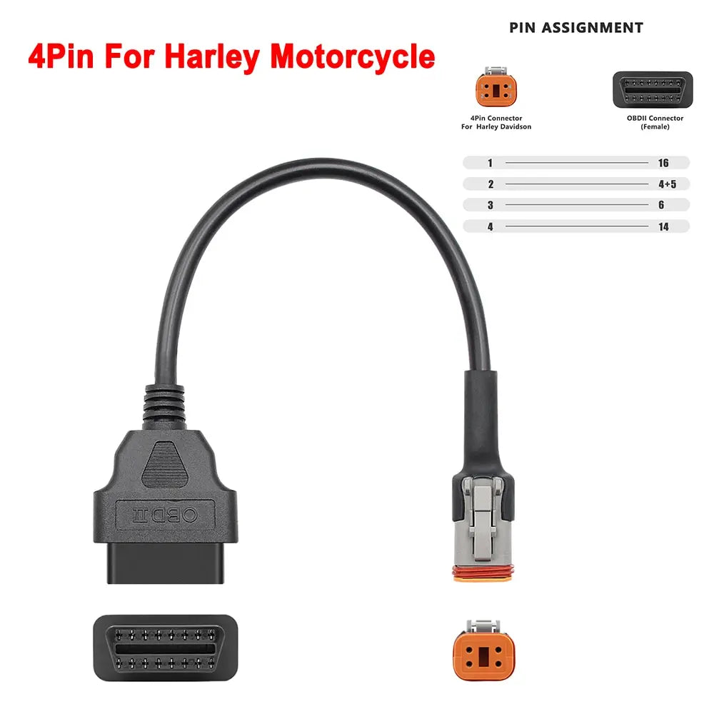 ELM327 V1.5 for Yamaha for Honda EFI Motorcycle Diagnostic Tool 3+4pin & 6pin to 16PIN OBD2 Cable Scanner Fault DiagnosisTool
