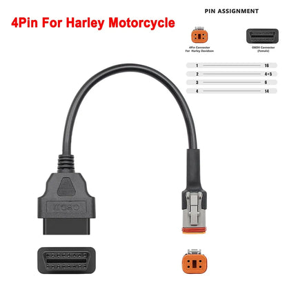 ELM327 V1.5 for Yamaha for Honda EFI Motorcycle Diagnostic Tool 3+4pin & 6pin to 16PIN OBD2 Cable Scanner Fault DiagnosisTool