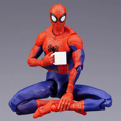 In-Stock Spider-Verse SV-ACTION Peter B.Parker KO Articulated Action Figure Desktop Ornament Trendy Surprise Toy Gift for Boys
