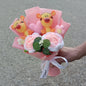 Anime Winnie the Pooh Pig Elephant Handmade Flower Bouquet Plush Doll Wedding Graduation Valentine Christmas Birthday Gifts