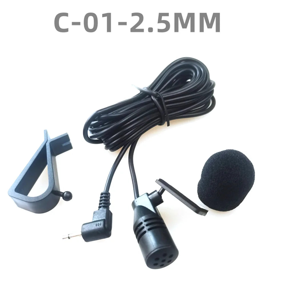 3.5mm Clip Jack Plug Mic Car Audio Microphone Stereo Mini Wired External Microphone For Auto DVD Radio 3m Long Professionals