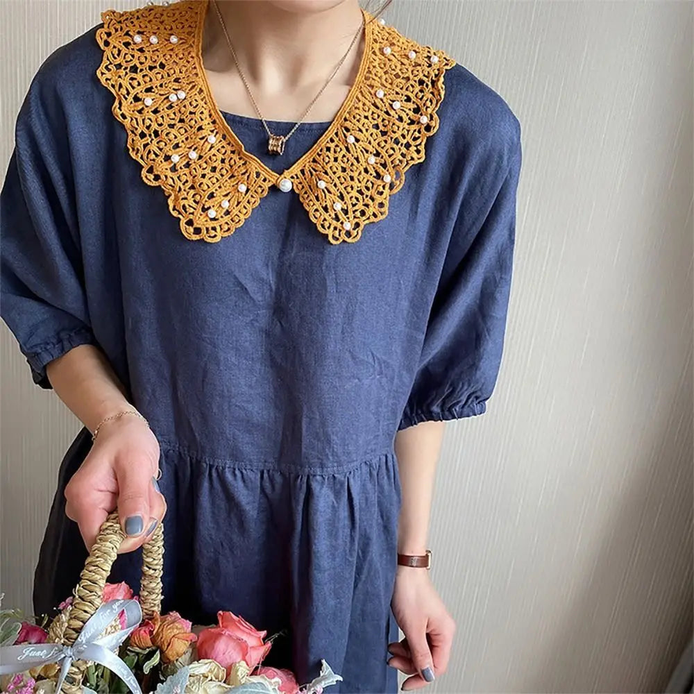 New Fashion Mini Cape Shawl Wrap Decoration Neck Ruff Detachable Lapel Half Shirt Lace Fabric Neckline Fake Collar