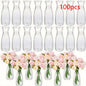 Striped Design Clear Plastic Vases for DIY Floral Arrangements Durable Home Wedding Table Centerpiece Decor