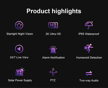XIAOVV 4G Sim 6MP Solar Outdoor Cameras  PTZ Surveillance Outdoor Waterproof Security Cams Color Night Vision Smart Home