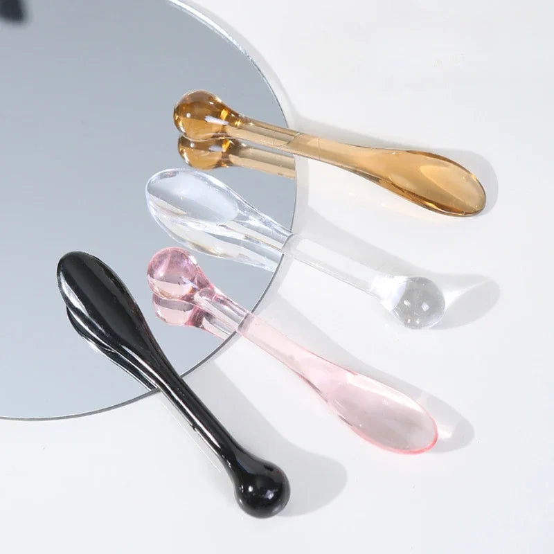 3PCS Eye Cream Applicator Spoon Roller Transparent Massage Stick Cosmetic Spatulas Wrinkle Facial Mask Skin Care Plastic Spoon