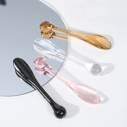 3PCS Eye Cream Applicator Spoon Roller Transparent Massage Stick Cosmetic Spatulas Wrinkle Facial Mask Skin Care Plastic Spoon