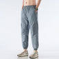 Men's Ice Silk Joggers Pants Fashion Jogger Pants Loose Straight Wide Leg Trousers Vintage Cargo Pants Man Solid Streetwear Men