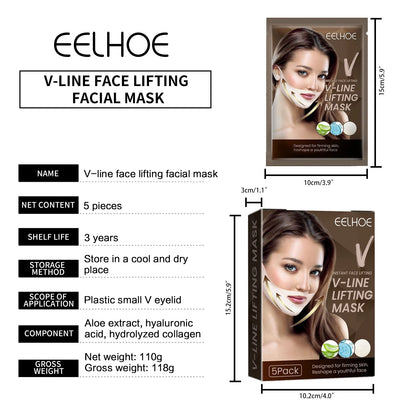 EELHOE Face Lifting Masks V Shaping Face Chin Firming Moisturizing Anti Aging Anti Sagging V Shape Face Lift up Mask Skin Care