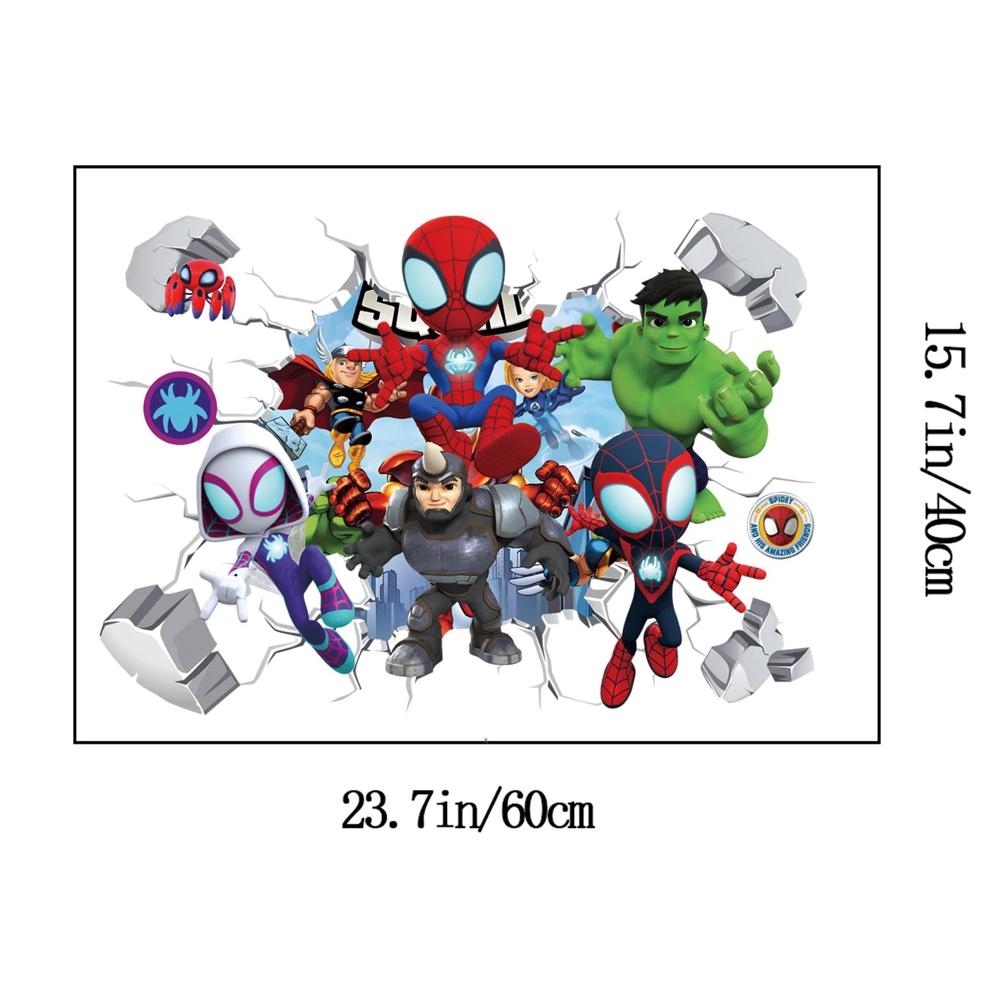 Cute mini Spiderman Super Heroes Wall Stickers For Kids Room Decoration Home Bedroom PVC Decor Cartoon Movie Mural Art Decals