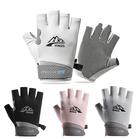 Fingerless Gloves for Men Women UV Sun Protection Half Finger Glove for Fishing Paddling Sailing Rowing Sports Gloves