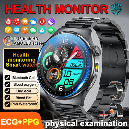 2026Nowość Zdrowie Sport EKG AI Diagnostyka Inteligentne Zegarki Męskie Tętno Ciśnienie Krwi IP68 Wodoodporne Smartwatche Dla Mężczyzn Kobiet