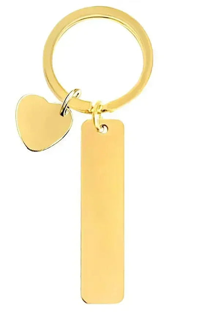 New Style Stainless Steel Custom Logo Name Keychain Rectangular Hang Tag Metal Key Ring Advertising Holiday Engraved Laser Gift