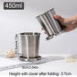 Stainless Steel Folding Cup Portable Water Drinking Cup Retractable Telescopic Collapsible Cups For Outdoor Travel With Keychain