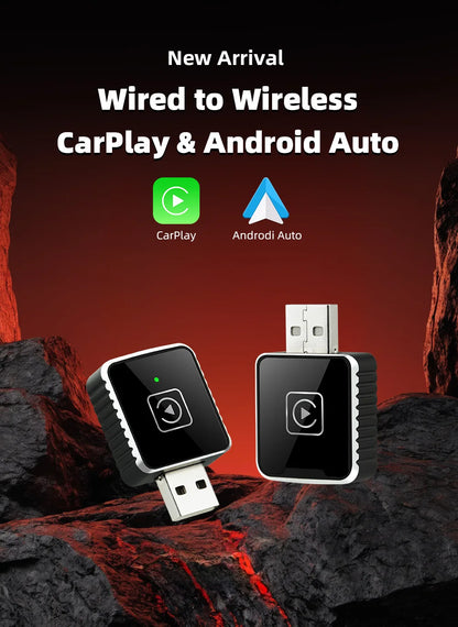 2025 NEW 2 In 1 Wireless Carplay AI Box Android Auto Plug And Play Applicable To Convert Original Car Wired Carplay To Wireless