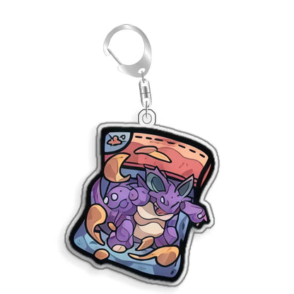 Keychain for Pokemon Kangaskhan Blastoise Acrylic Homemade Cartoon Anime Backpack Pendant Decoration Collection Fans Gift 5cm