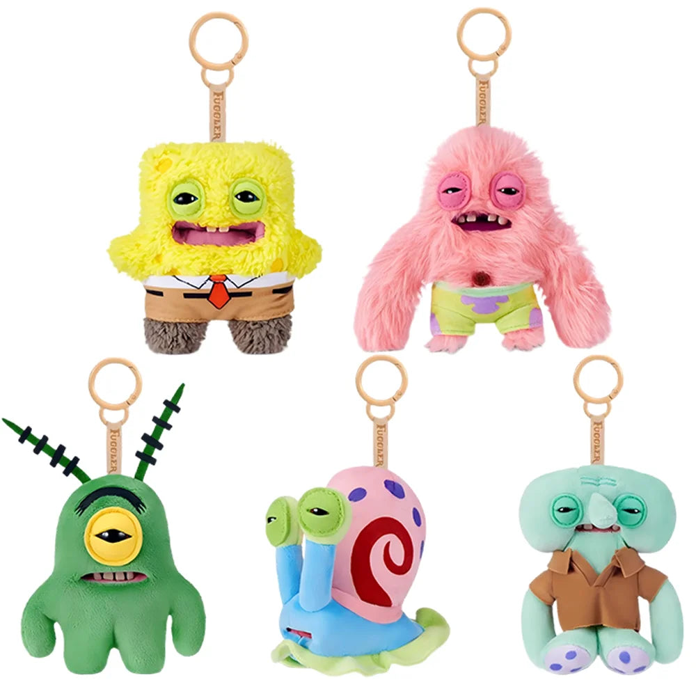 Fuggler Alley Cats Care-Bears Fugg Plush Toys Nuggets Keychain Funny Ugly Tooth Monster Bag Charm Dolls Backpack Decor Bagged