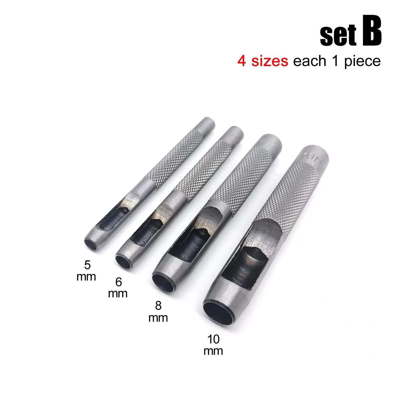4/6/10pcs Mix Size Round Hole Punch Hollow Cutter Set Lot for Gasket Rubber Leather Craft Belt Bag Clothing High Hardness Steel