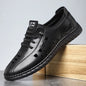 Men's Comfortable Breathable Business Hollow Loafers Slip-On Soft Bottom Sandals Easy Wear Hole Hole Shoes-HT2273