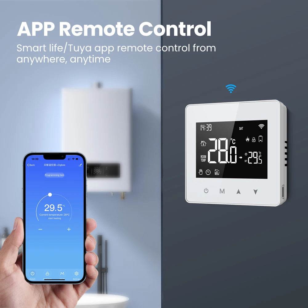 AVATTO WiFi/ZigBee Smart Thermostat Low Power Battery Water Gas Boiler Temperature Controller For Tuya Alexa Google Home Alice